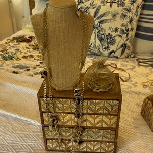 Chicos Leopard Necklace & Bangle Bracelet SET NWT